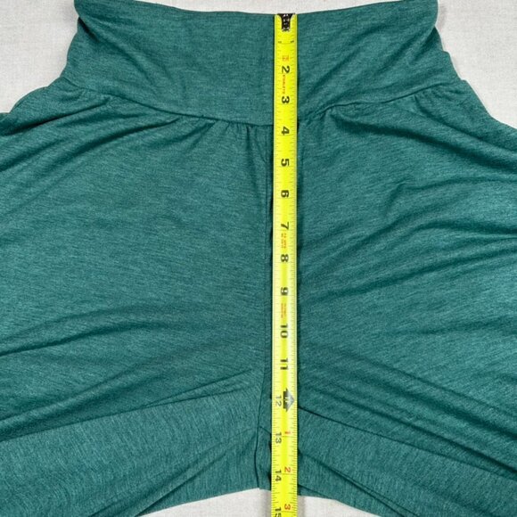 Halara Womens Small Pants High Waist Ruffle Hem Cropped Flared Pockets Green NEW - Picture 9 of 10